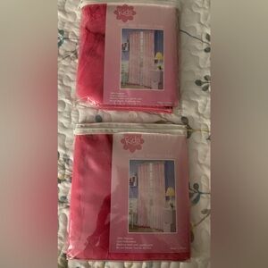 NWT girls Kids Room sheer Curtain Panels embroidered organza 42”x63” - set of 2